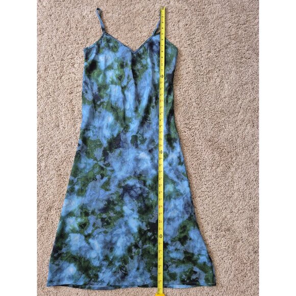 Wild Fable Size S Tie Dye Blue and Green Slip Strap V Neck Tropical Dress - Picture 3 of 7